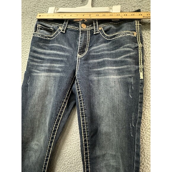 Seven 7 Jeans Womens 10 Blue Racker Slim Pockets Sticthing Flared - Picture 2 of 12